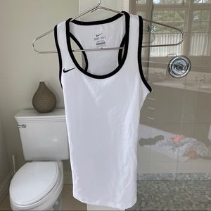 White Nike tank with black detail
